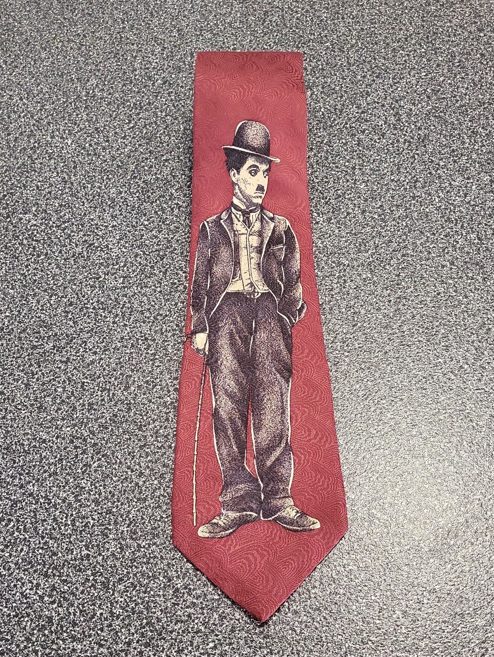 Vintage 90's JeSuis Men's Silk Tie Charlie Chaplin